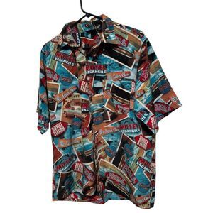 Sonoma Men’s Size Medium Travel Gas Lodging Short Sleeved Button Shirt *Read*